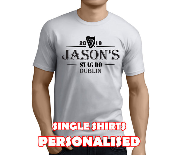 Ale Black Custom Stag T-Shirt - Any Name - Party Tee