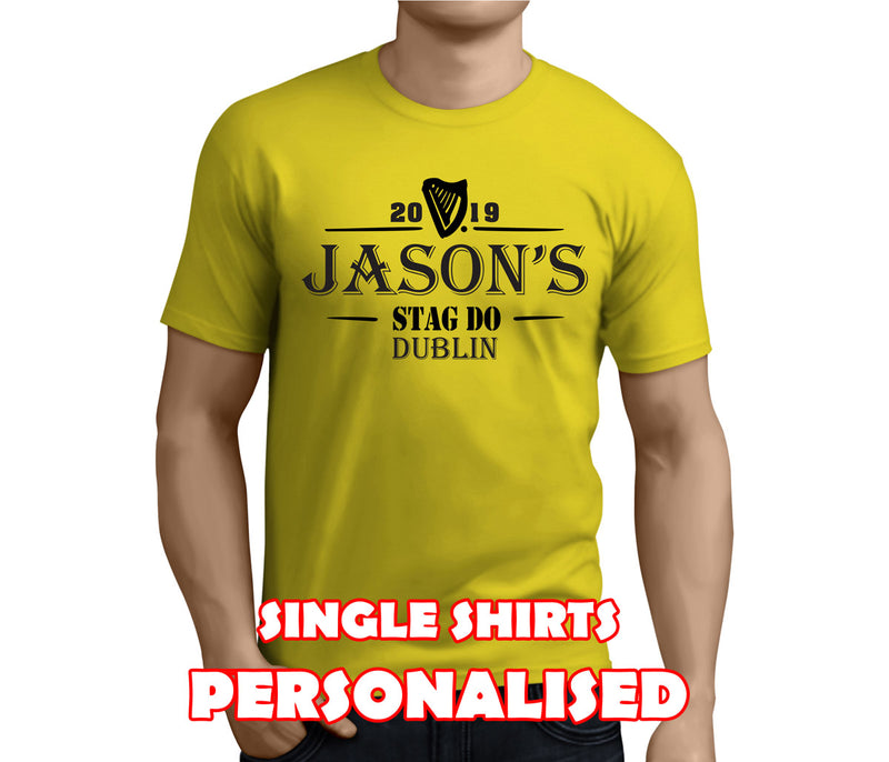 Ale Black Custom Stag T-Shirt - Any Name - Party Tee