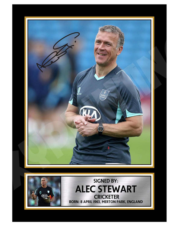 ALEC STEWART Cricketer Printed Signature Print – Cricket Player
