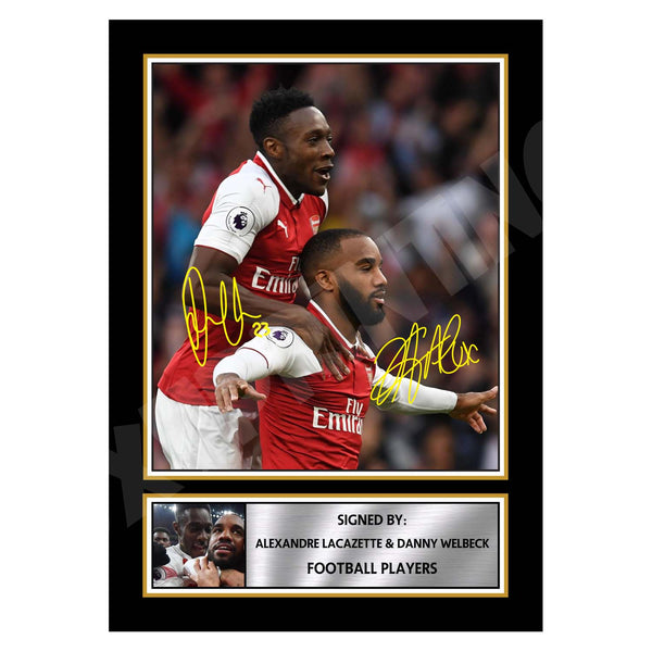 ALEXANDRE LACAZETTE _ DANNY WELBECK 2 Football Player Printed Signature Print