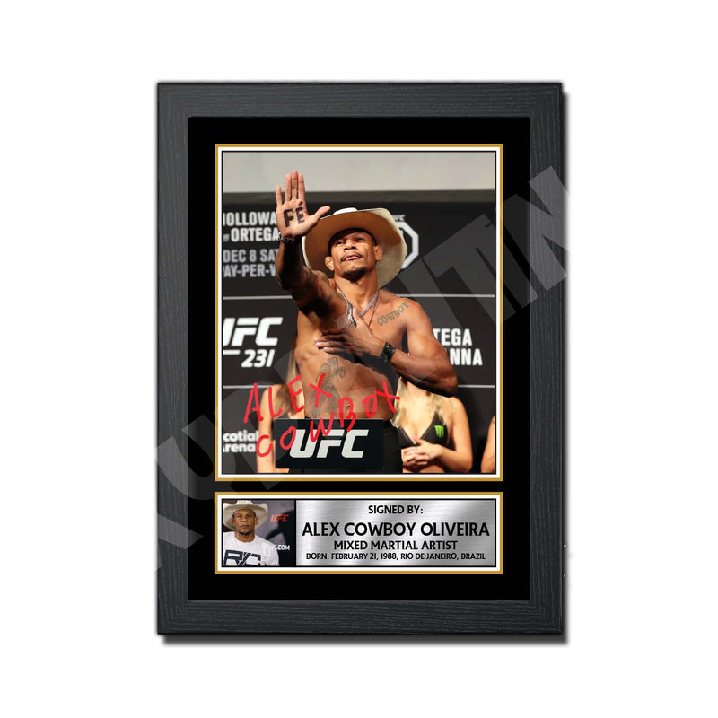 ALEX COWBOY OLIVEIRA Limited Edition MMA Wrestler Signed Print - MMA Wrestling