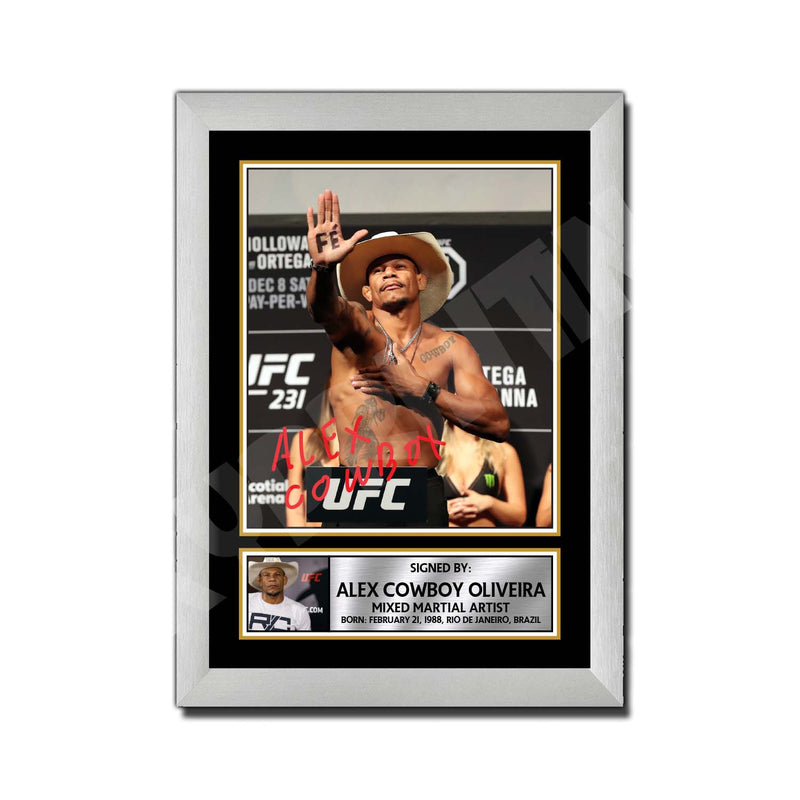 ALEX COWBOY OLIVEIRA Limited Edition MMA Wrestler Signed Print - MMA Wrestling
