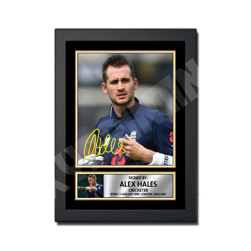 ALEX HALES Limited Edition Cricketer Signed Print - Cricket Player