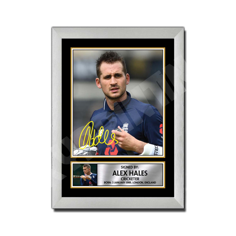 ALEX HALES Limited Edition Cricketer Signed Print - Cricket Player