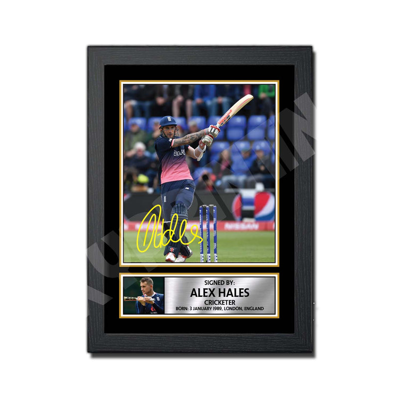 ALEX HALES 2 Limited Edition Cricketer Signed Print - Cricket Player