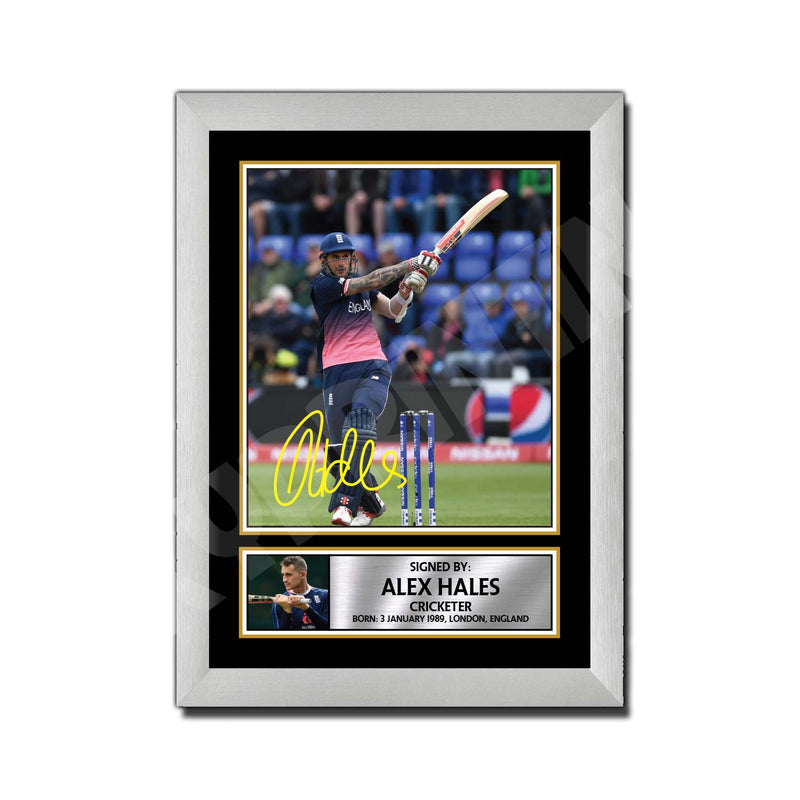 ALEX HALES 2 Limited Edition Cricketer Signed Print - Cricket Player