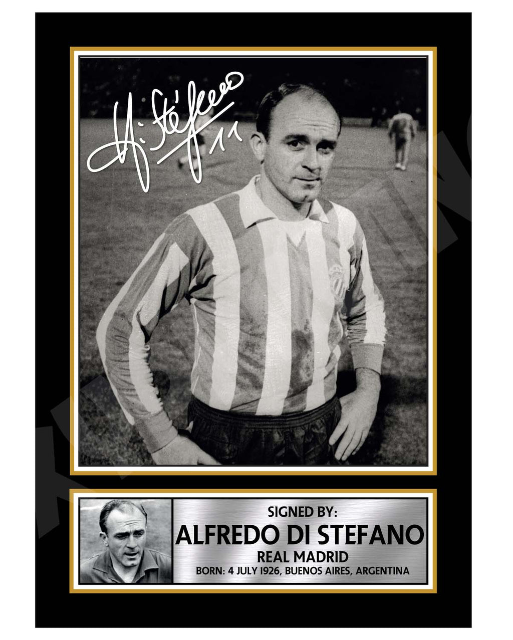 ALFREDO DI STEFANO 1 Limited Edition Football Player Signed Print - Fo