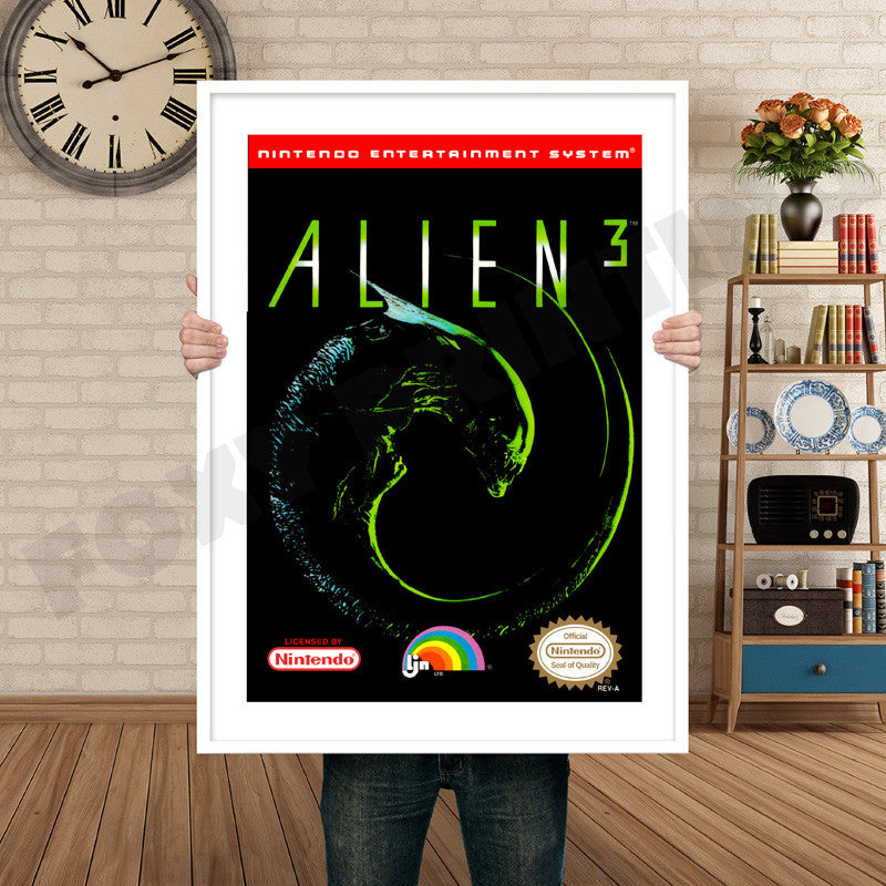 ALIEN 3 Retro GAME INSPIRED THEME Nintendo NES Gaming A4 A3 A2 Or A1 Poster Art 30