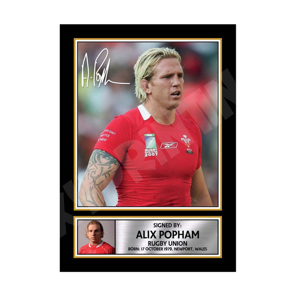 ALIX POPHAM 2 Rugby Player Printed Signature Print
