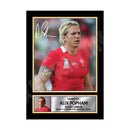 ALIX POPHAM 2 Limited Edition Rugby Player Signed Print - Rugby