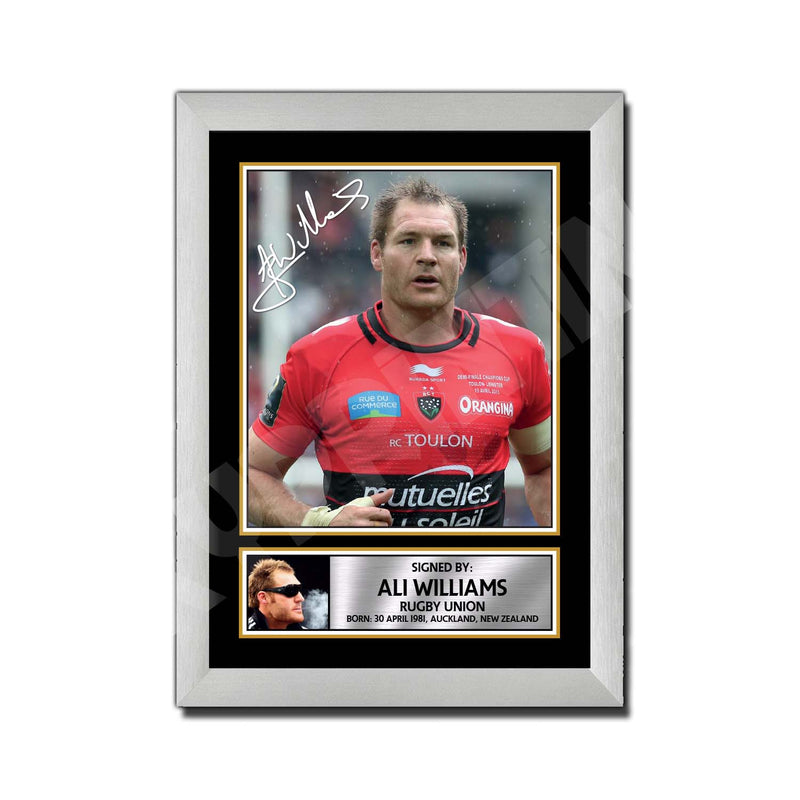 ALI WILLIAMS 2 Limited Edition Rugby Player Signed Print - Rugby