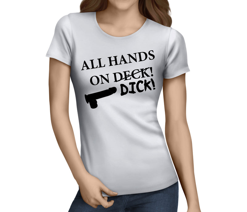 All Hands On Dick Black Custom Hen T-Shirt - Any Name - Party Tee