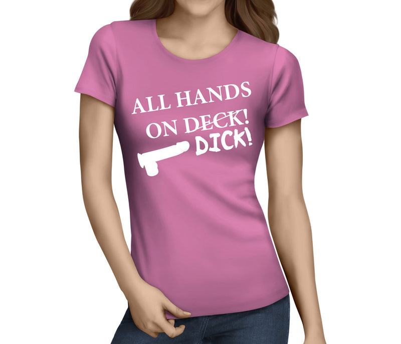 All Hands On Dick White Custom Hen T-Shirt - Any Name - Party Tee