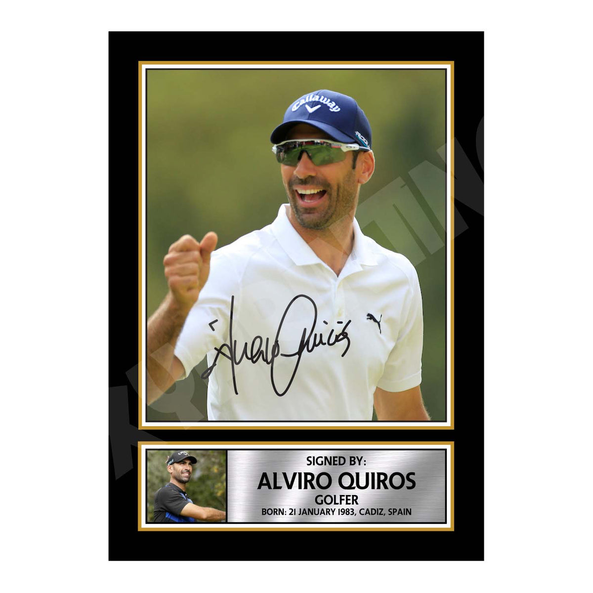 ALVIRO QUIROS 2 Golfer Printed Signature Print – Alviro Quiros 2 Golfer Printed Signature Print – A1 Print Only