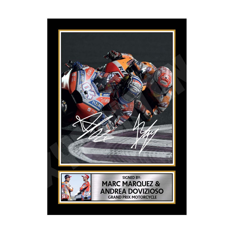 ANDREA DOVIZIOSO _ MARC MARQUEZ (1) Limited Edition Motorcycle Motorsport Signed Print
