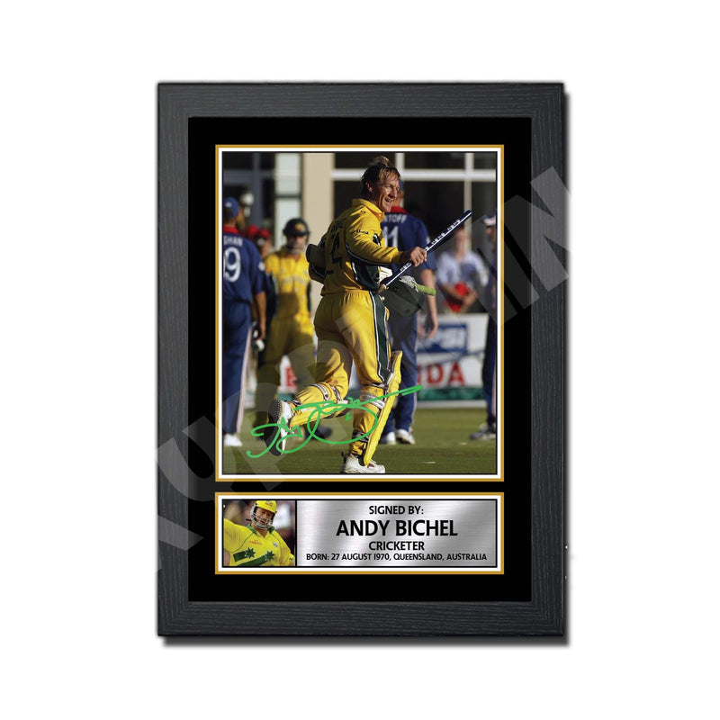 ANDREW BICHEL 2 Limited Edition Cricketer Signed Print - Cricket Player