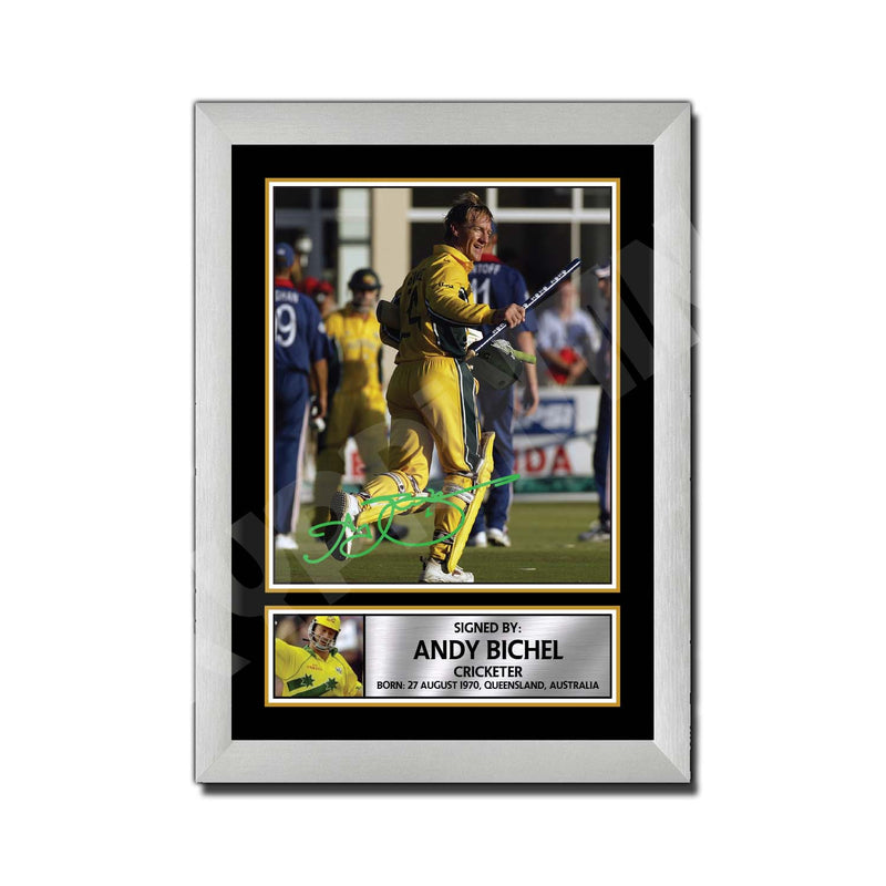 ANDREW BICHEL 2 Limited Edition Cricketer Signed Print - Cricket Player