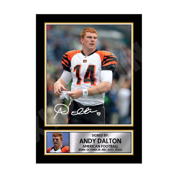 Andrew Dalton 2 American Football Printed Signature Print – Reproduction Print