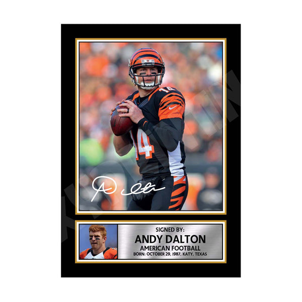Andrew Dalton 1 American Football Printed Signature Print – Reproduction Print
