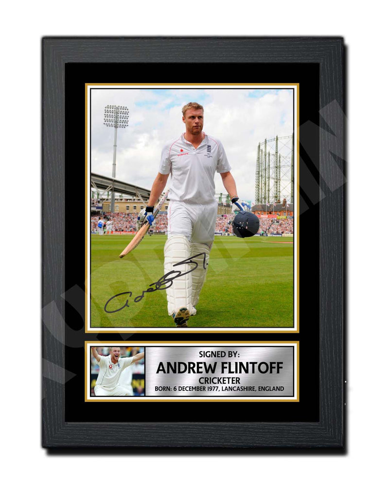 ANDREW FLINTOFF 2 Limited Edition Cricketer Signed Print - Cricket Player