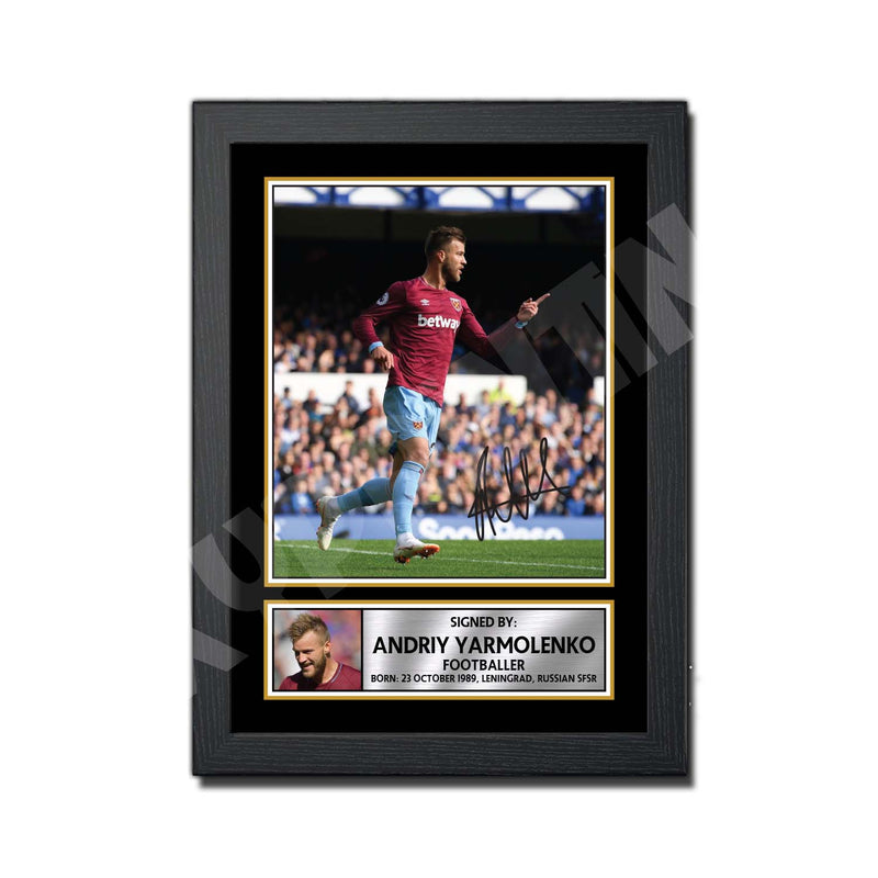 ANDRIY YARMOLENKO 2 Limited Edition Football Player Signed Print - Football