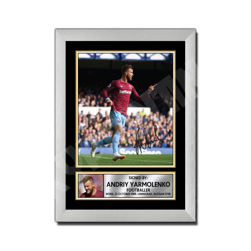 ANDRIY YARMOLENKO 2 Limited Edition Football Player Signed Print - Football