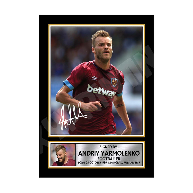 ANDRIY YARMOLENKO (1) Limited Edition Football Player Signed Print - Football