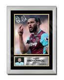 ANDY CARROLL 2 Limited Edition Football Player Signed Print - Football
