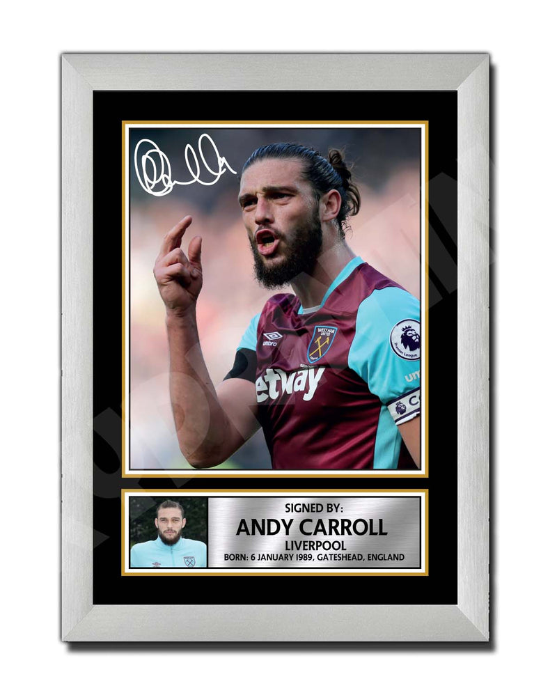 ANDY CARROLL 2 Limited Edition Football Player Signed Print - Football