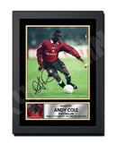 ANDY COLE 2 Limited Edition Football Player Signed Print - Football
