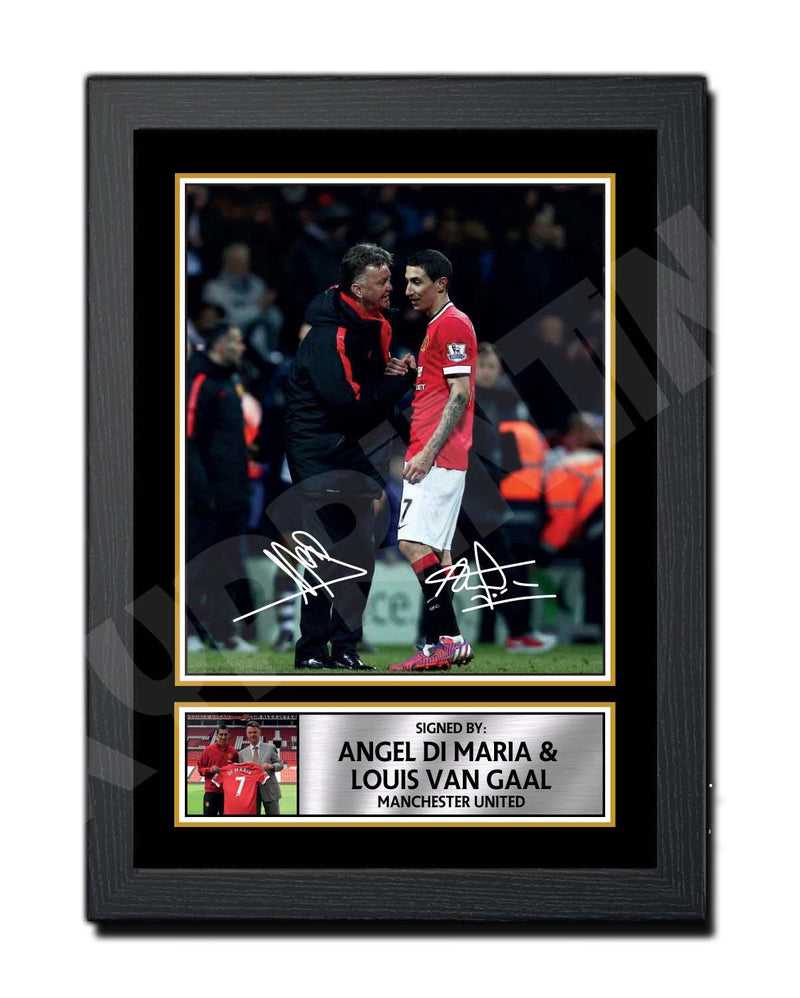 ANGEL DI MARIA _ LOUIS VAN GAAL 2 Limited Edition Football Player Signed Print - Football