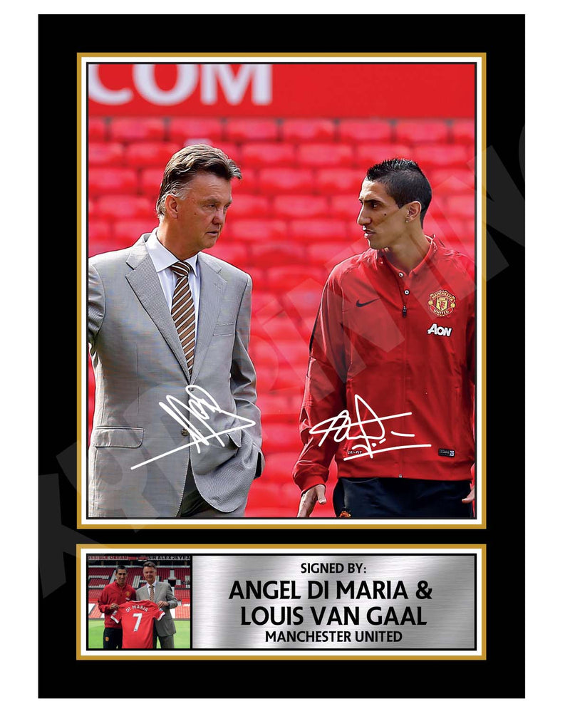 ANGEL DI MARIA _ LOUIS VAN GAAL (1) Limited Edition Football Player Signed Print - Football