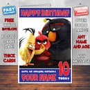 ANGRY BIRDS 3 BM1 THEME INSPIRED Style PERSONALISED Kids Adult FUNNY Birthday Card
