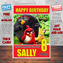 ANGRY BIRDS 4 BM1 THEME INSPIRED Style PERSONALISED Kids Adult FUNNY Birthday Card