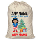 Personalised Superhero Captain America Girl Inspired Santa Sack