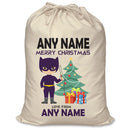 Personalised Superhero Cat Woman Inspired Santa Sack