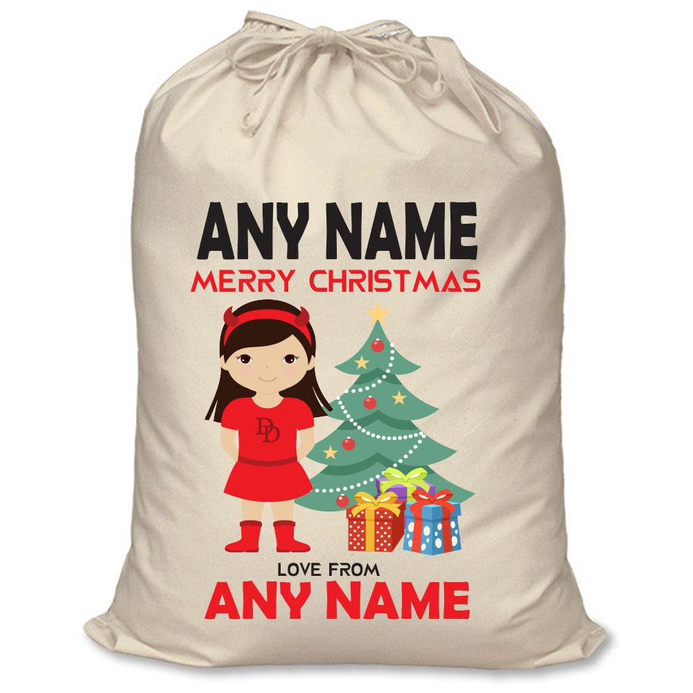 Personalised Superhero Daredevil Girl Inspired Santa Sack