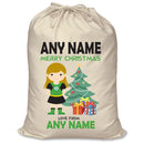 Personalised Superhero Green Lantern Girl Inspired Santa Sack