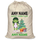 Personalised Superhero Hulk Girl Inspired Santa Sack