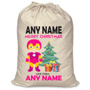 Personalised Superhero Iron Man Girl Inspired Santa Sack
