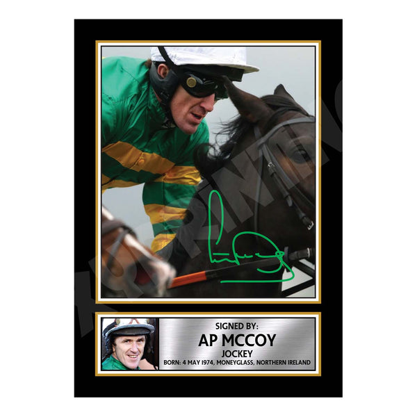 AP McCOY 2 Horse Racer Printed Signature Print – Horse Racing