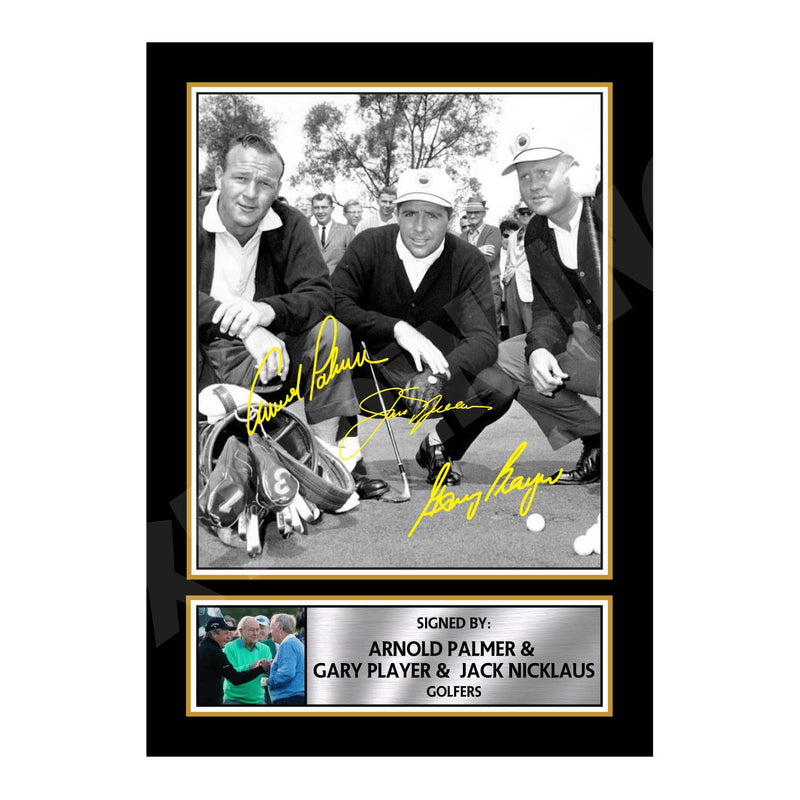 ARNOLD PALMER GARY PLAYER _ JACK NICKLAUS Limited Edition Golfer Signed Print - Golf
