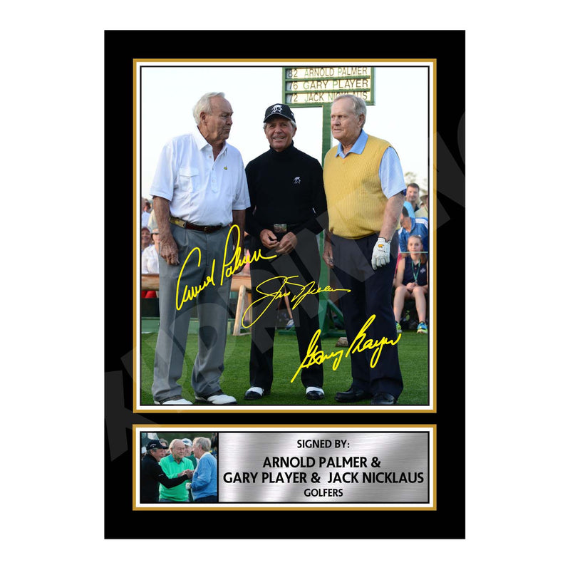 ARNOLD PALMER GARY PLAYER _ JACK NICKLAUS 2 Limited Edition Golfer Signed Print - Golf