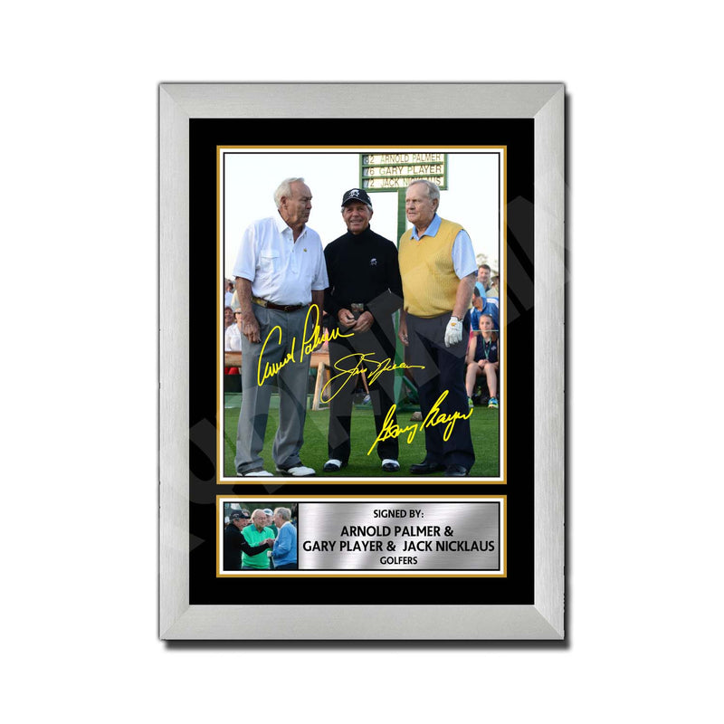 ARNOLD PALMER GARY PLAYER _ JACK NICKLAUS 2 Limited Edition Golfer Signed Print - Golf