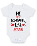 Me and My Godmother Love ARSENAL Personalised FOOTBALL TEAM Baby Grow