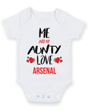 Me and My Aunty Love ARSENAL Personalised FOOTBALL TEAM Baby Grow