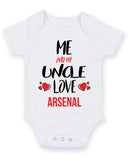 Me and My Uncle Love ARSENAL Personalised FOOTBALL TEAM Baby Grow