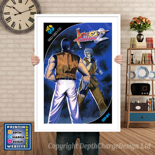 Art of Fighting NEO GEO Game Inspired Theme Retro Gaming Poster