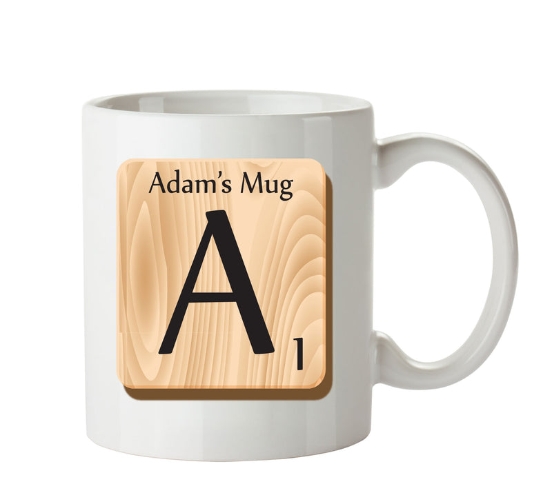 Initial "A" Your Name Scrabble Mug