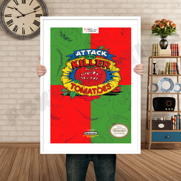 Attack of the Killer Tomatoes Retro Game Inspired Theme Nintendo NES Gaming